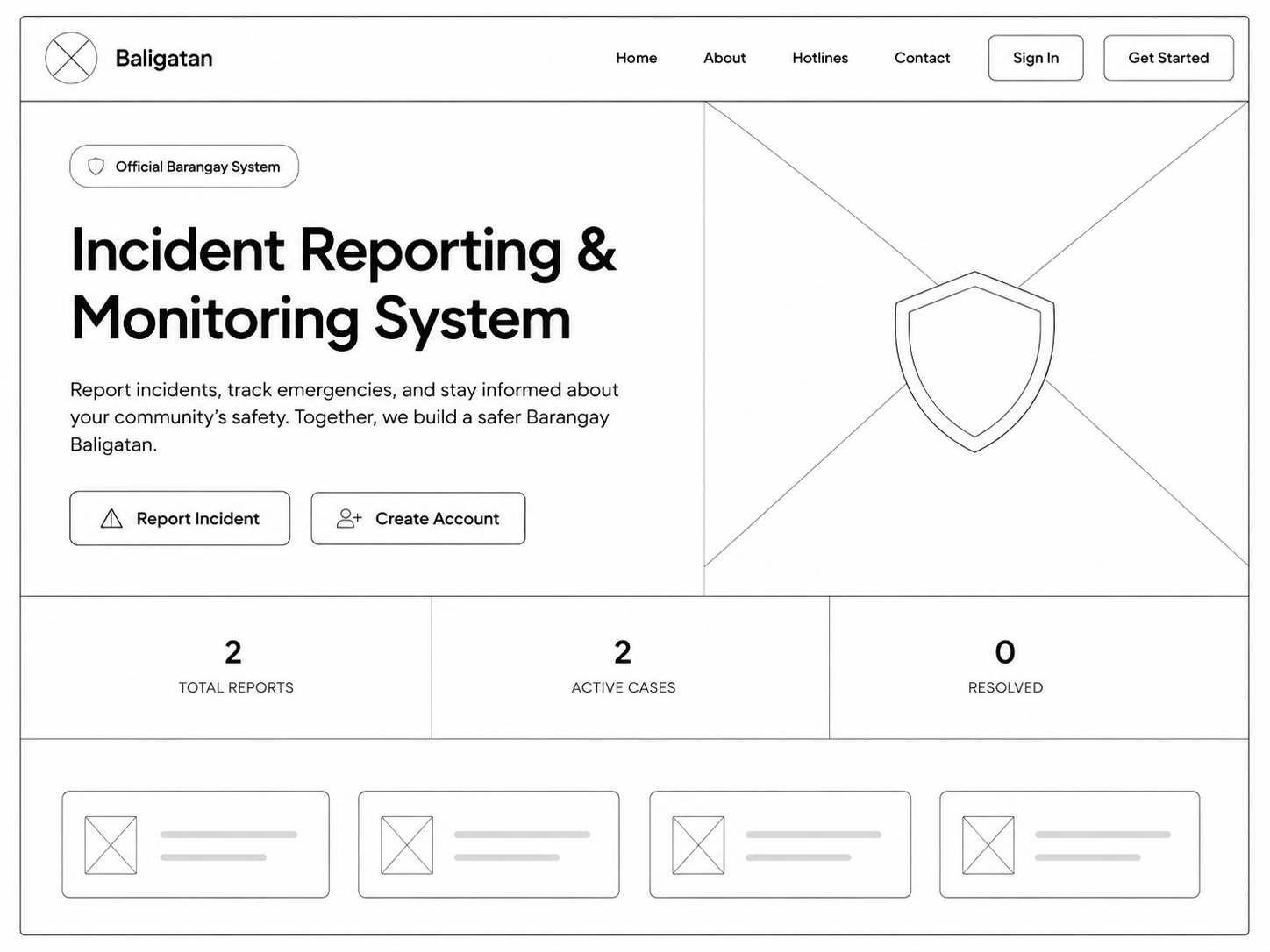 Homepage Wireframe